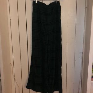 Plaid wide leg pant
